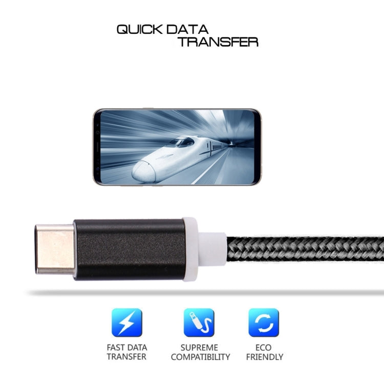 USB-C / Type-C Male to 3.5mm Female Weave Texture Audio Adapter, Length: about 10cm, Black, Gold, Rose Gold, Silver