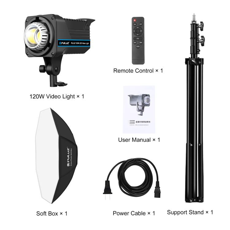 PULUZ 120W Photo Studio Strobe Flash Light Kit with Softbox Reflector & Tripod, 120W 2700K-6500K Light Kit US Plug, 120W 2700K-6500K Light Kit UK Plug, 120W 2700K-6500KK Light Kit EU Plug