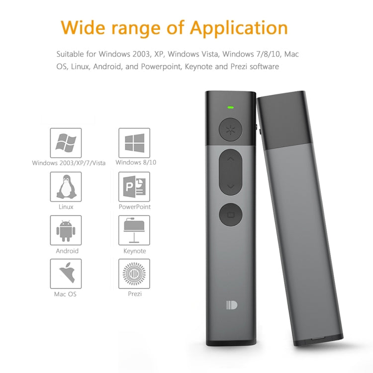 DOOSL DSIT036 Red Laser Pointer 2.4GHz Wireless Presenter PowerPoint Clicker, Red Laser