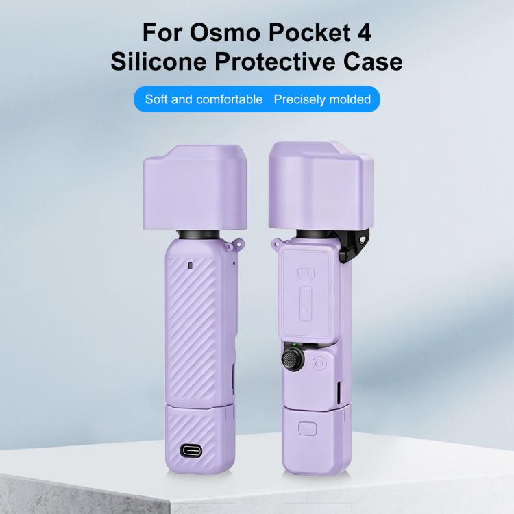 For DJI OSMO Pocket 4 PULUZ 4 in 1 Body Lens Handle Screen Silicone TPU Cover