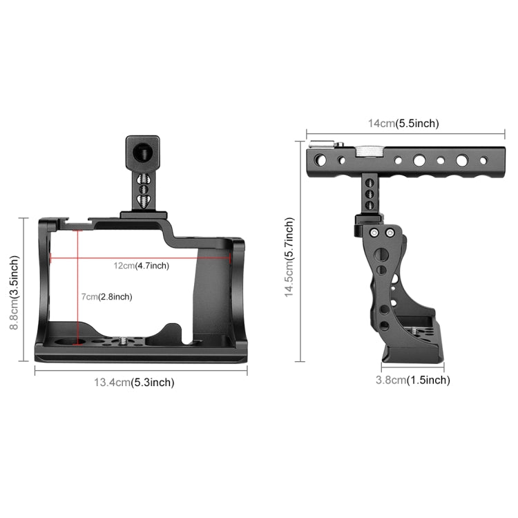 PULUZ Video Camera Cage Stabilizer with Handle for Canon EOS M50, For Canon EOS M50