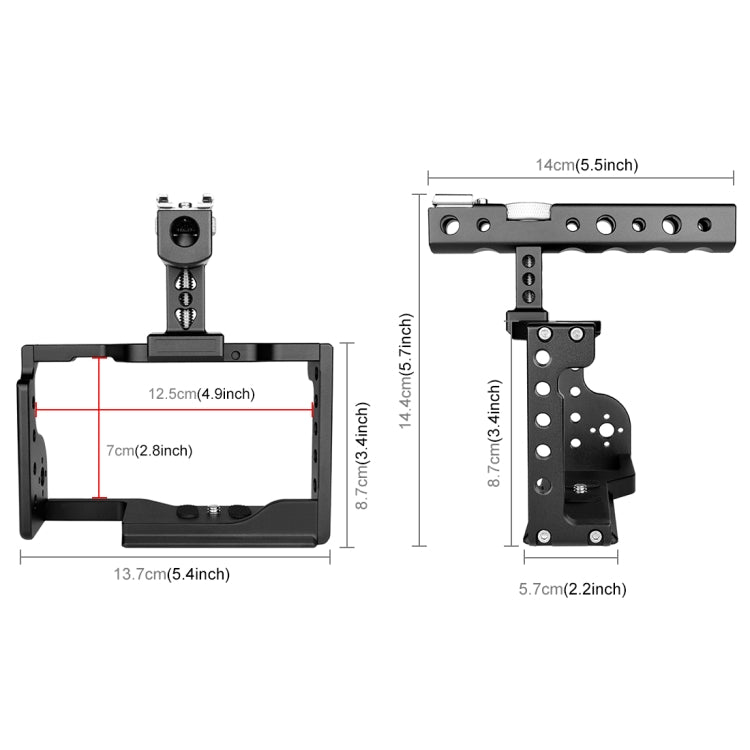 PULUZ Video Camera Cage Stabilizer with Handle for Sony A6600 / ILCE-6600, For Sony A6600