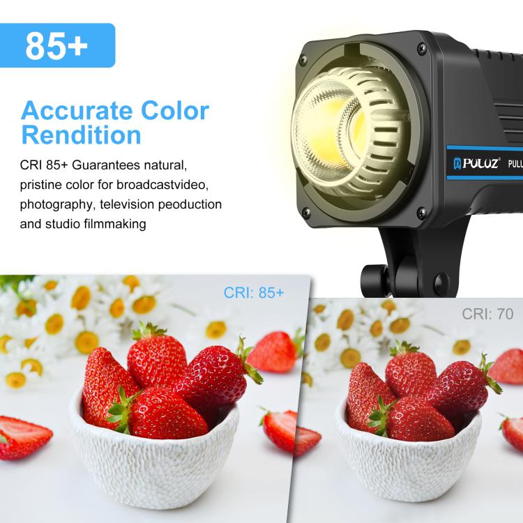 PULUZ 220V 120W Studio Video Light Dual Color Temperature Built-in Dissipate Heat System with Remote Control, 120W 2700K-6500K US Plug, 120W 2700K-6500K EU Plug, 120W 2700K-6500K UK Plug