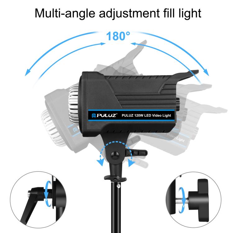 PULUZ 220V 120W Studio Video Light Dual Color Temperature Built-in Dissipate Heat System with Remote Control, 120W 2700K-6500K US Plug, 120W 2700K-6500K EU Plug, 120W 2700K-6500K UK Plug