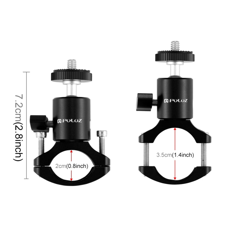 PULUZ Bike Aluminum Handlebar Tripod Ball Head Adapter Mount for DJI, Insta360, GoPro and Other Action Cameras, Ball Head Mount