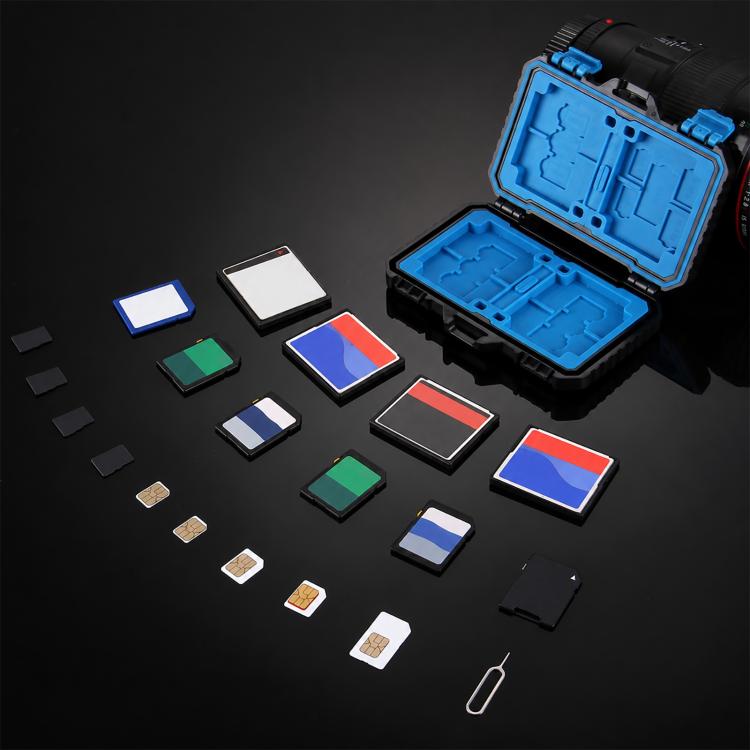 PULUZ 27 in 1 Memory Card Case for 4CF + 8SD + 9TF + 1Card PIN + 1Standard SIM + 2Micro-SIM + 2Nano-SIM, 27 in 1