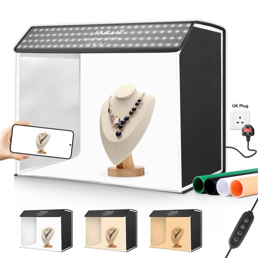 PULUZ Photo Studio Light Box Portable 60 x 40cm Cuboid Photography Studio Tent Kit with 6 Color Backdrops, 60 x 40cm (UK), 60 x 40cm (EU), 60 x 40cm (AU), 60 x 40cm (US)