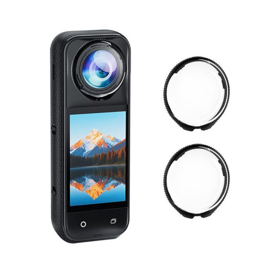For Insta360 X5 PULUZ Rotating Optical Tempered Glass Lens Guard Protective Cover, Rotating Glass Lens Guard