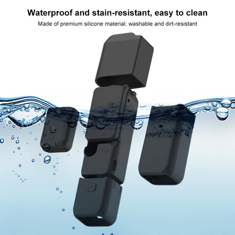 For DJI OSMO Pocket 3 PULUZ 6 in 1 Body Lens Handle Screen Mic Silicone TPU Cover