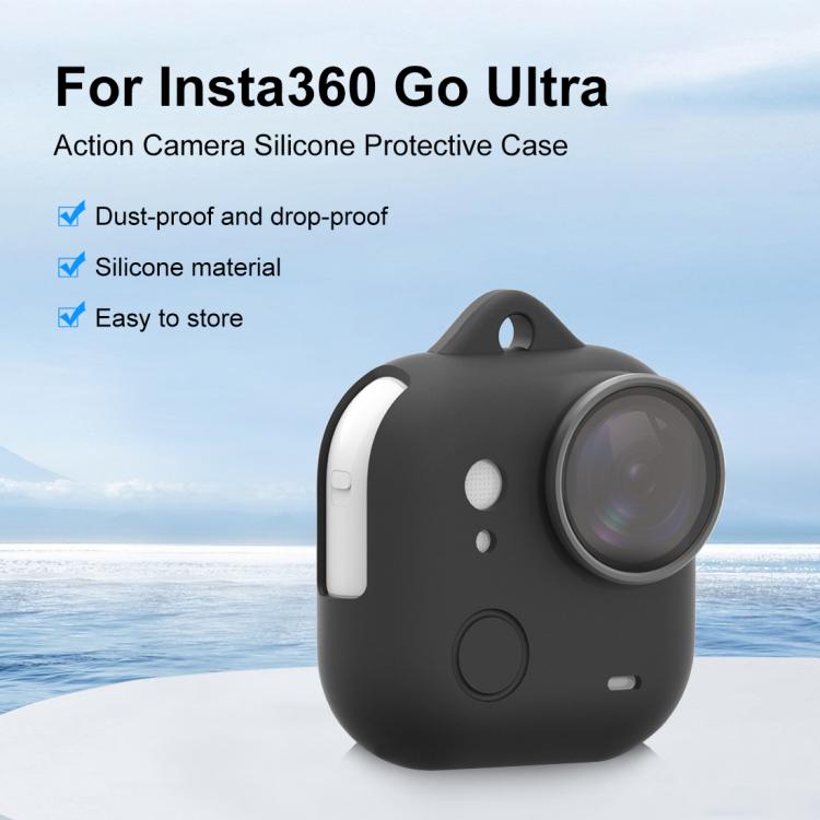 For Insta360 GO Ultra PULUZ Body Silicone Protective Cover with Lens Cap & Lanyards, Protective Cover (Black), Protective Cover (White), Protective Cover (Red)