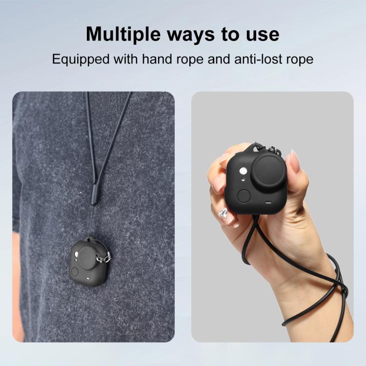 For Insta360 GO Ultra PULUZ Body Silicone Protective Cover with Lens Cap & Lanyards, Protective Cover (Black), Protective Cover (White), Protective Cover (Red)