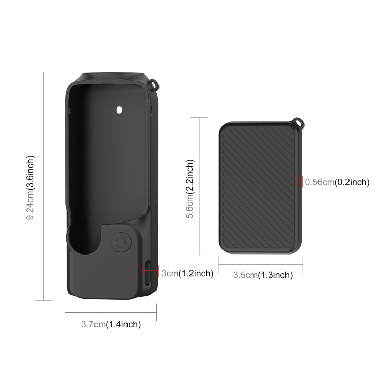 For DJI OSMO Pocket 3 PULUZ  2 in 1 Silicone Cover Case Set with Strap, Silicone Cover(Black), Silicone Cover(Grey)