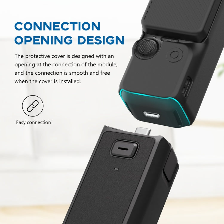 For DJI OSMO Pocket 3 PULUZ  2 in 1 Silicone Cover Case Set with Strap, Silicone Cover(Black), Silicone Cover(Grey)