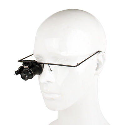 20X Glasses Type Watch Repair Magnifier With LED Light, Single