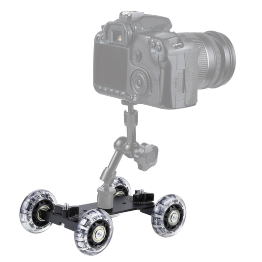 Floor Table Video Slider Track Dolly Car for DSLR Camera , Black