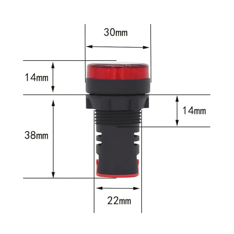 12V AD16-22D / S 22mm LED Signal Indicator Light Lamp, 12V