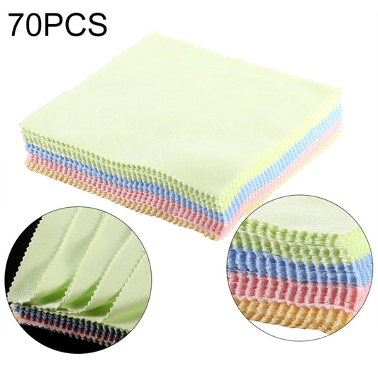 70 PCS Soft Cleaning Cloth for LCD Screen / Glasses/ Mobile Phone Screen, Cleaning Cloth
