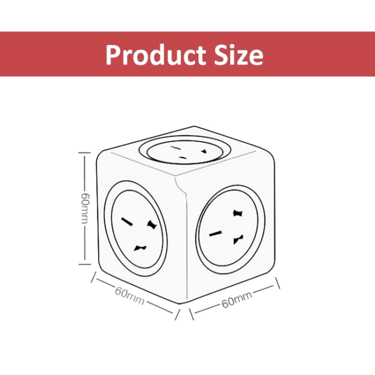 PowerCube 10A Universal Wall Adapter Power Socket with 4 US / AU Sockets and 2 USB Ports for Home Office, AU Plug, Random Color Delivery, With 2 USB Ports