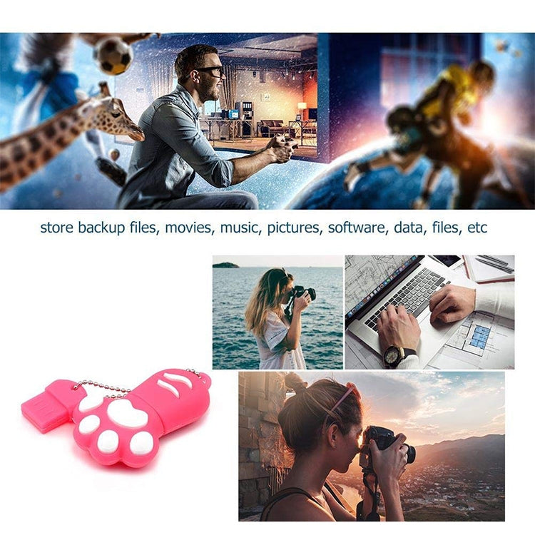 8GB Bear Paw Shaped Silicone USB 2.0 Flash Disk with Anti Dust Cup, 8GB (Red Plum)
