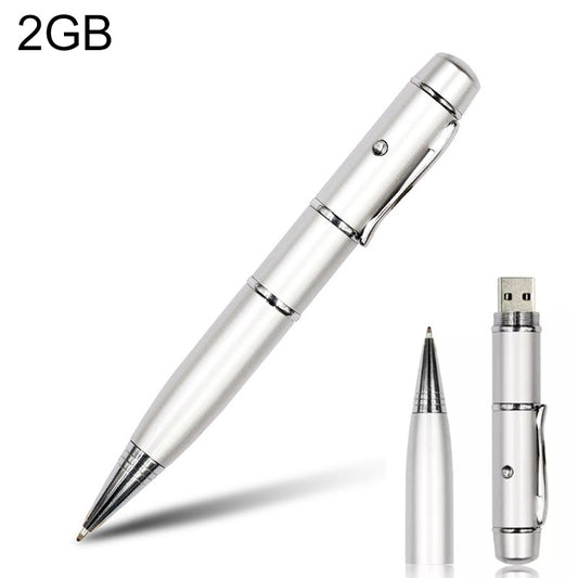 3 in 1 Laser Pen Style USB Flash Disk, Silver (2GB), 2GB (Silver)