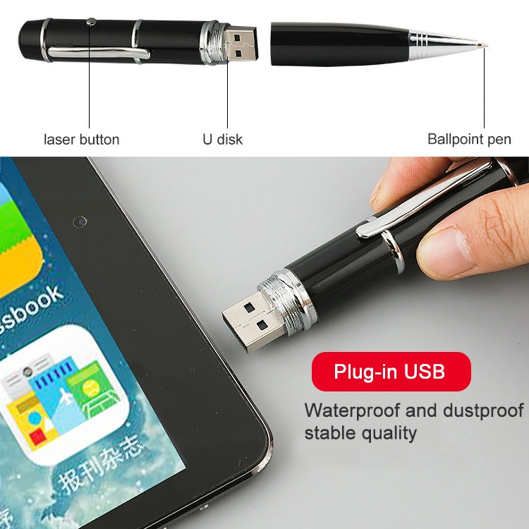 3 in 1 Laser Pen Style USB Flash Disk, Silver (2GB), 2GB (Silver)
