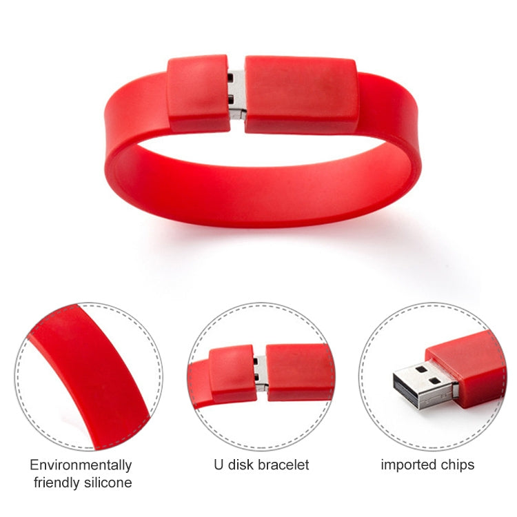 8GB Silicon Bracelets USB 2.0 Flash Disk, 8GB (Green)