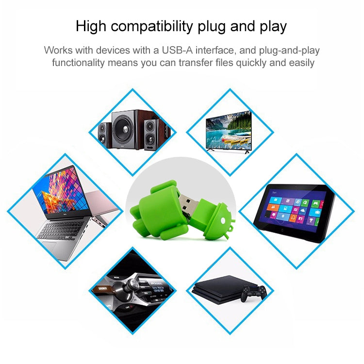 16GB Android Robot Style USB Flash Disk (Green), 16GB