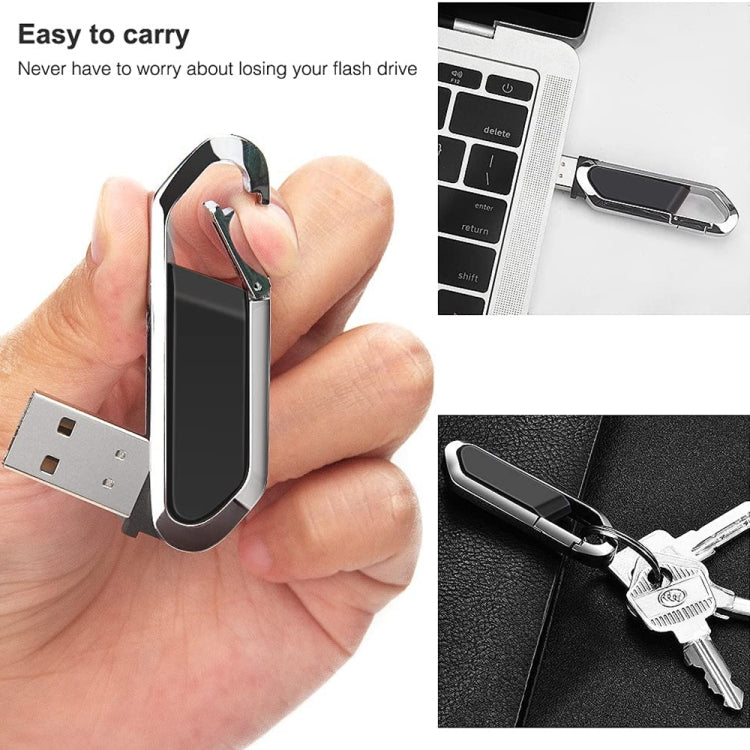 16GB Metallic Keychains Style USB 2.0 Flash Disk (Black), 16GB (Black)