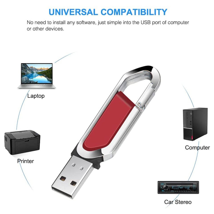 16GB Metallic Keychains Style USB 2.0 Flash Disk (Red), 16GB (Red)