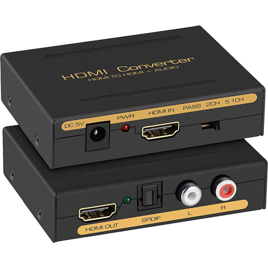 HDMI to HDMI + Audio (SPDIF + R/L) Converter (EU Plug), HDMI to HDMI + Audio