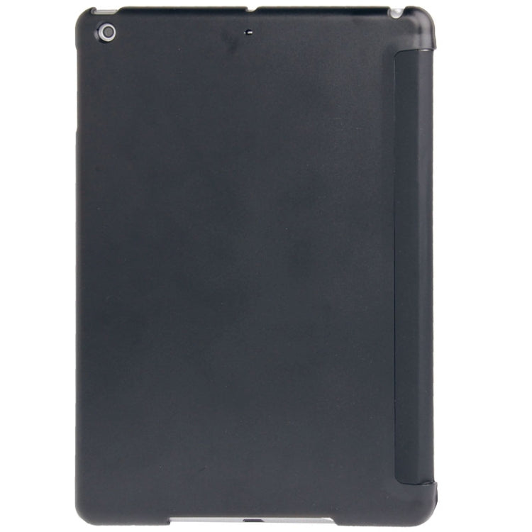3-folding Leather Cover Frosted Plastic Case with Holder & Sleep / Wake-up Function for iPad Air