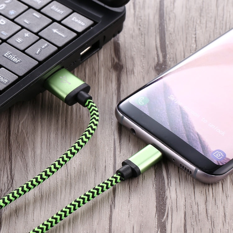 1m Woven Style USB-C / Type-C 3.1 to USB 2.0 Data Sync Charge Cable