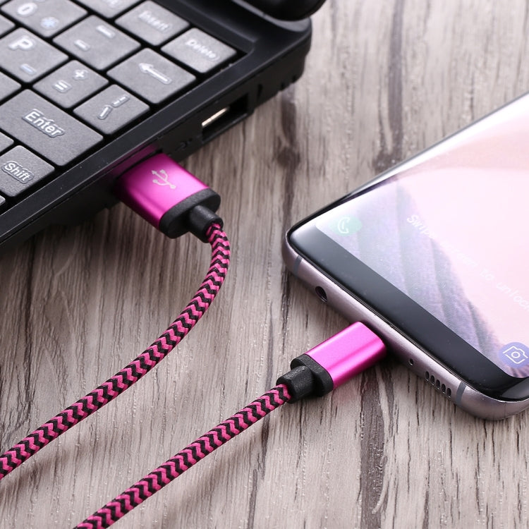 1m Woven Style USB-C / Type-C 3.1 to USB 2.0 Data Sync Charge Cable