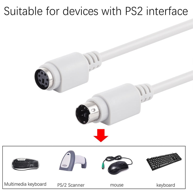 6 Pin PS/2 Keyboard / Mouse Extender Cable (PS/2 male to PS/2 female), Length: 3m, PS/2 Male to PS/2 Female, 1.2m, PS/2 Male to PS/2 Female, 3m