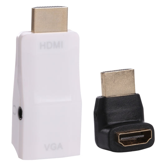 Full HD 1080P HDMI to VGA + Audio Converter Adapter for Laptop / STB / DVD / HDTV (With HDMI Female to Male Adapter), HDMI to VGA + Audio