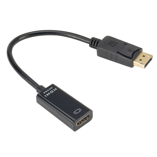 UHD 4K DisplayPort Male to HDMI Female Port Cable Adapter, Length: 20cm, DP to HDMI Black