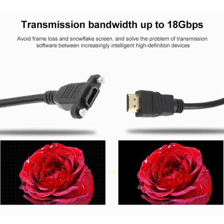 50cm High Speed HDMI 19 Pin Male to HDMI 19 Pin Female Connector Adapter Cable, HDMI Male with Ear Hole, Length: 50cm