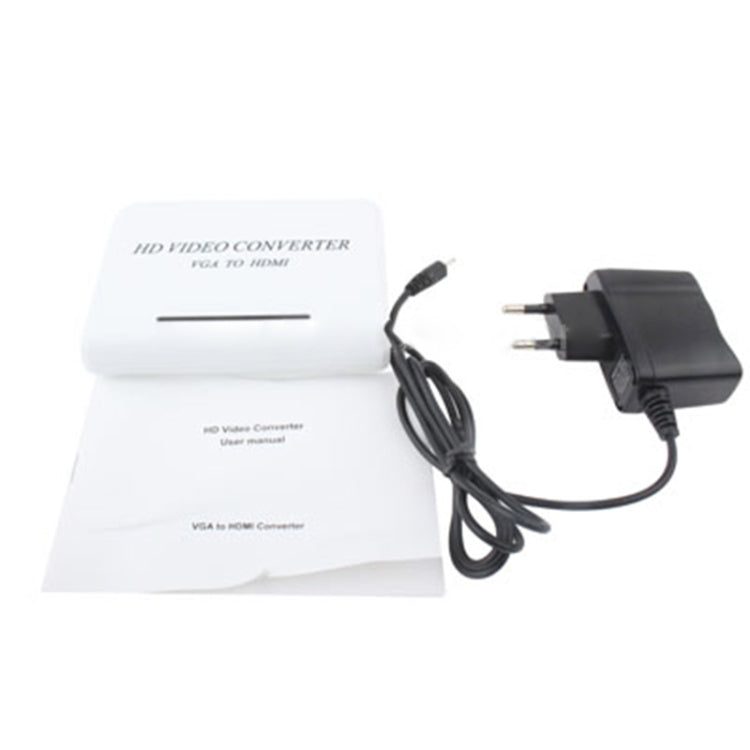 1080P Audio VGA to HDMI HD HDTV Video Converter, VGA to HDMI (White)