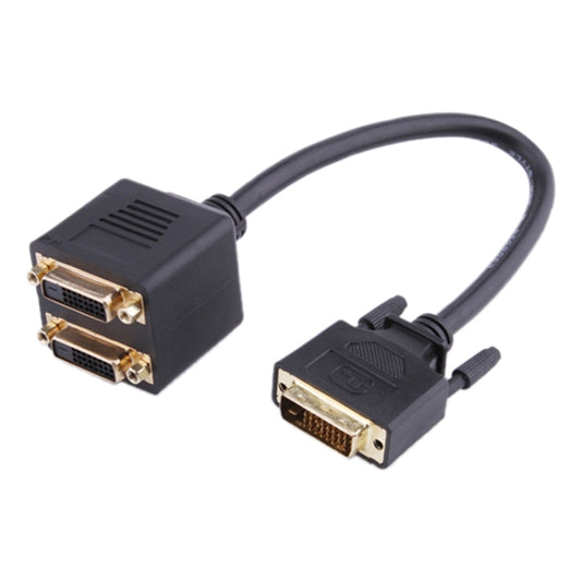 24+1 DVI Male to 2 DVI Female Cable Adapter, Length: 30cm, 2 DVI 24+1 Pin Female