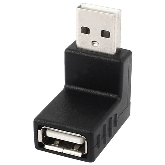 USB 2.0 AM to AF Adapter with 90 Degree Angle, 90 Degree Down Angled