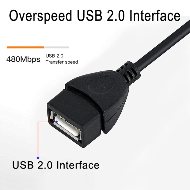 90 Degree Mini USB Male to USB 2.0 AF Adapter Cable with OTG Function, Length: 25cm, Left Augle Mini USB, 25cm