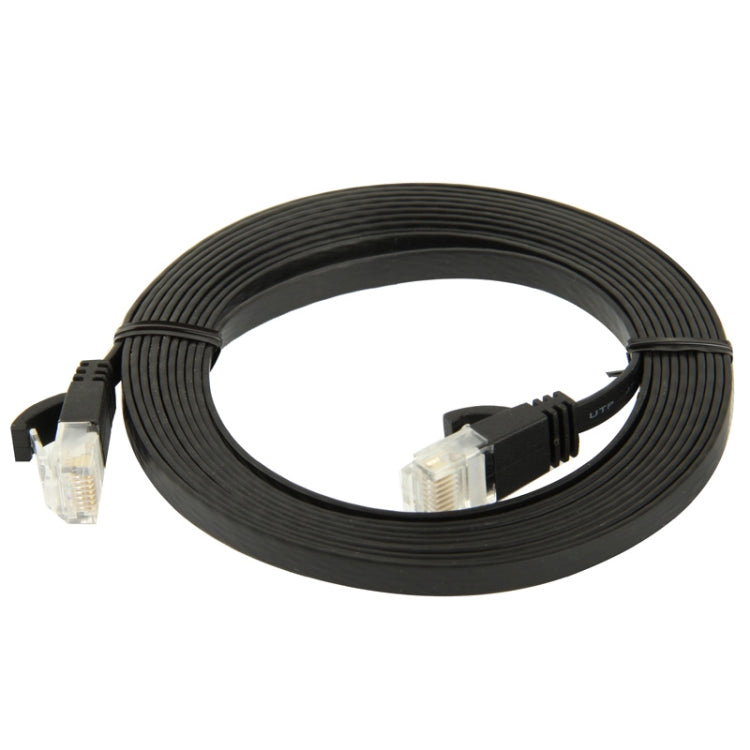 CAT6 Ultra-thin Flat Ethernet Network LAN Cable, 3m Black