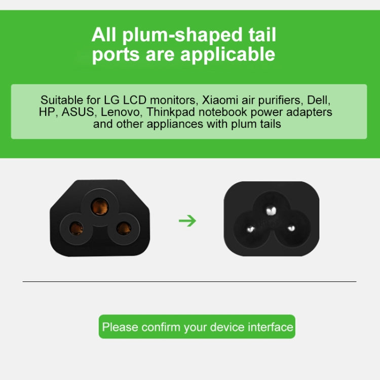 3 Prong Style US Notebook Power Cord, Cable Length: 1.8m, US Plug, Length:1.8m