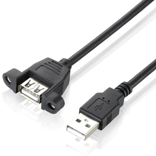 USB 2.0 AM to AF Mount Panel Cable, Length: 90cm, AM to AF, Length: 90cm