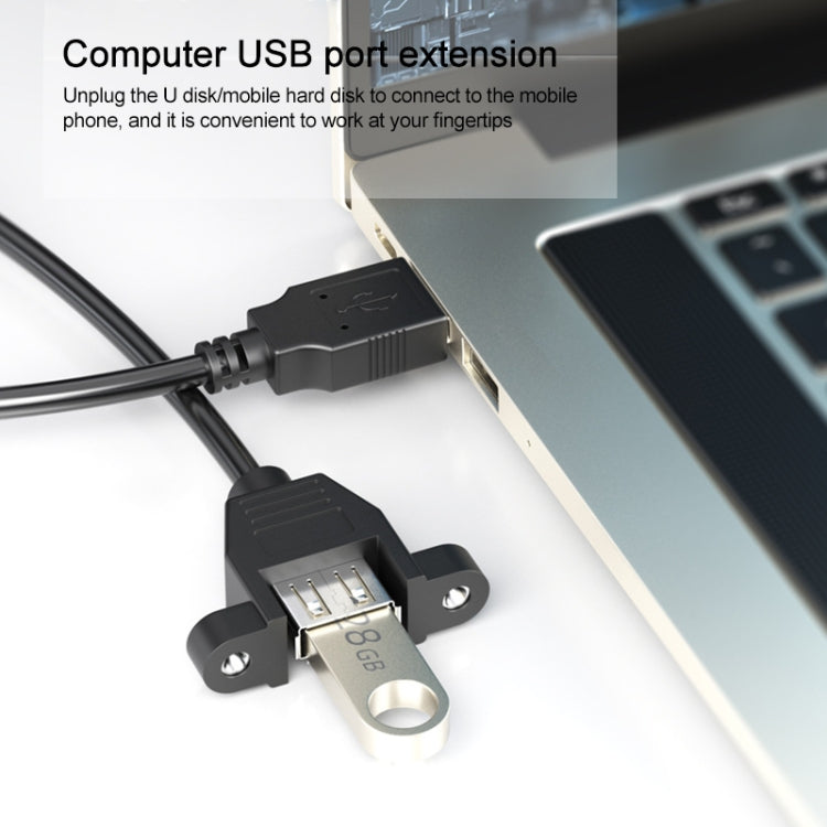 USB 2.0 AM to AF Mount Panel Cable, Length: 90cm, AM to AF, Length: 90cm