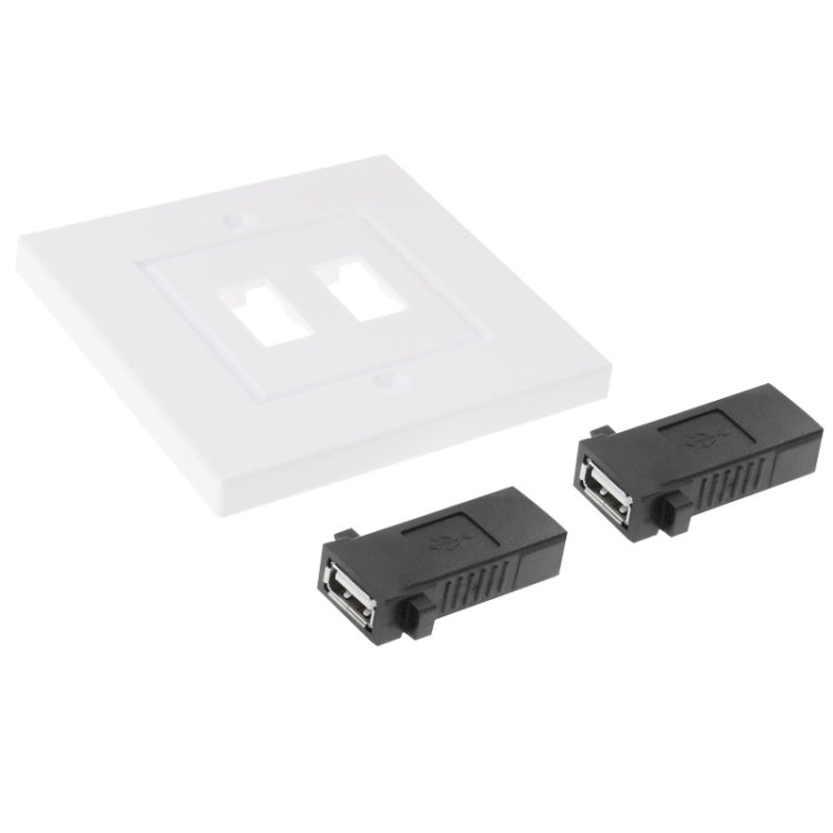 Dual USB 2.0 Female Plugs Home Wall Charger Plate Wall Plate Panel, 2 Ports USB 2.0