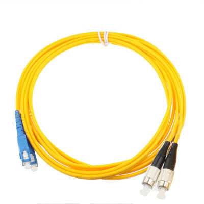 SC-FC Dual-Core Single Mode Fiber Optic Jumper,Length: 3m, Dual-Core Single Mode