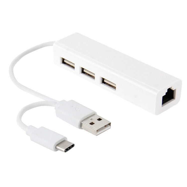 For Galaxy S8 & S8 + / LG G6 / Huawei P10 & P10 Plus / Xiaomi Mi6 & Max 2 and other Smartphones, 3 Port USB+RJ45+USB Male