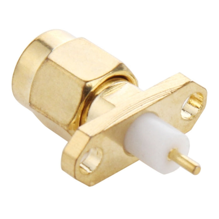 10 PCS Gold Plated SMA Male 2 Holes Panel Mount Short Dielectric Solder Connector Adapter, SMA Male 2 Holes