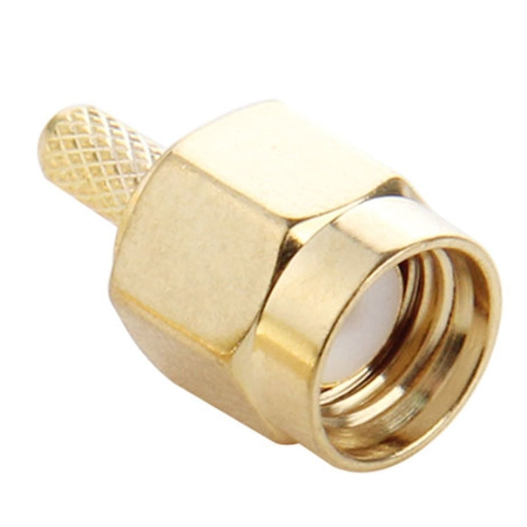 10 PCS Gold Plated Crimp RP-SMA Male Plug Pin RF Connector Adapter, Crimp RP-SMA Male Plug